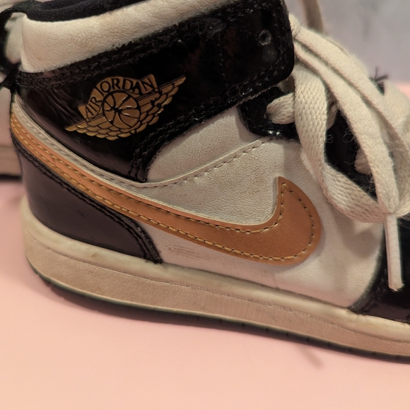 Air Jordan Nike Kids' Black and Gold Sneakers - Picture 10 of 10